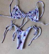 Load image into Gallery viewer, Low Waist Bikini Triangle Swimwear Female String Swimsuit Women Two Piece Swimsuit Swimwear Halter String Triangle Bikini Sets Women Print 2 Piece Suit Push Up Bathing Suit Swim Suit New