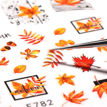 Load image into Gallery viewer, Maple Leaves 3D Nail Stickers Fall Leaf Flowers Line Sliders For Nails Self Adhesive Stickers Autumn Manicuring Decals Transfer Nail Decals Sticker For Pretty Girl Self-Adhesive Nail Decals Designer Nail Stickers for Acrylic