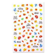 Load image into Gallery viewer, Maple Leaves 3D Nail Stickers Fall Leaf Flowers Line Sliders For Nails Self Adhesive Stickers Autumn Manicuring Decals Transfer Nail Decals Sticker For Pretty Girl Self-Adhesive Nail Decals Designer Nail Stickers for Acrylic