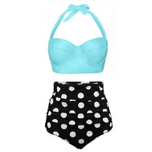 Load image into Gallery viewer, Women Swimsuits Vintage Push Up Polka Dot Plus Size Bathing Suits High Waist Bikini Underwire High Waist Swimsuit Bathing Suits Bikini Women Swimsuits Vintage Push Up Bathing Suits