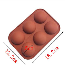Load image into Gallery viewer, Half Sphere Silicone Soap Molds Bakeware Cake Decorating Tools Pudding Jelly Chocolate Fondant Mould Ball Biscuit Baking Mould 6 Holes Silicone Mold Half Ball Sphere For Making Chocolate Cake Jelly Pudding Handmade Soap