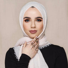 Load image into Gallery viewer, Light Soft Fashion Solid Scarf Crinkle Cotton Linen Wrap Shawl Hijab Muslim Woman Shawls Turban Islamic Clothing Head Wrap For Women