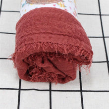 Load image into Gallery viewer, Light Soft Fashion Solid Scarf Crinkle Cotton Linen Wrap Shawl Hijab Muslim Woman Shawls Turban Islamic Clothing Head Wrap For Women