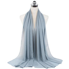 Load image into Gallery viewer, Luxury Fashion Long Soft Solid Chiffon Scarf Head Wrap Echarpe Shawl Lightweight Headscarf Instant Ready To Wear Elegant Hijab Scarf Wrap Muslim Shawl Islamic Hijabs Arab Wrap Head Scarves For Women