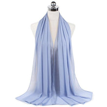 Load image into Gallery viewer, Luxury Fashion Long Soft Solid Chiffon Scarf Head Wrap Echarpe Shawl Lightweight Headscarf Instant Ready To Wear Elegant Hijab Scarf Wrap Muslim Shawl Islamic Hijabs Arab Wrap Head Scarves For Women