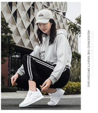 Load image into Gallery viewer, Autumn Womens Mens Sneakers Black Fashion Vulcanized Shoes Lace-up Casual Flats Light Couple Fashion Sneakers Breathable Casual Comfortable Lightweight Sneakers