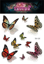 Load image into Gallery viewer, 1 Pc Butterfly 3D Temporary Tattoo 52 Style Waterproof Butterfly Tattoos Stickers Temporary Colorful Design For Womens