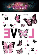 Load image into Gallery viewer, 1 Pc Butterfly 3D Temporary Tattoo 52 Style Waterproof Butterfly Tattoos Stickers Temporary Colorful Design For Womens