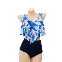 Load image into Gallery viewer, Women High Waist Bikini Plus Size Swimwear Summer Swimsuit Beach Bathing Suit Ruffle Bikini Floral Printed Ruffle High Waist Bikini Set Women's Tummy Control Bathing Suit Swimsuit Flounce Peplum