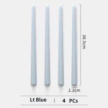 Load image into Gallery viewer, 4pc Unscented 12" Candles Colored Long Stick Candle Smokeless Home Wedding Centerpiece Birthday Candle Tall Taper Candles Dripless Unscented Dinner Candle Paraffin Wax Candles
