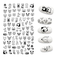 Load image into Gallery viewer, 3D Nail Stickers Leaves Butterfly Panda Love Heart Design Stickers For Nails Manicure Foil Nail Art Decor Girls Manicure Decoration Nail Art Supplies 3D Self-Adhesive Nail Decals Designer Nail Stickers for Acrylic Nails