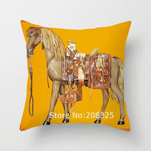 Load image into Gallery viewer, New Horse Cushion Cover Short Plus Luxury Horse Cotton Linen Decorative Pillowcase Cushion Decorative Pillows Covers for Home Sofa Couch Car Bedrooms 45x45cm