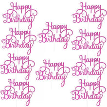 Load image into Gallery viewer, 10pcs Glitter Happy Birthday Cake Topper Happy Birthday Cake Topper Happy Birthday Cupcake Topper Glitter Gold Decoration Bling Sparkle Decoration Sign Happy Birthday Cake Topper Girl Birthday Dessert Decor
