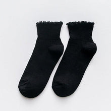 Load image into Gallery viewer, Candy High Quality Lace Solid Color Cute Sweet Girl Fashion Socks Pure Cotton Wood Ear Light Mouth Cotton Novelty Socks Unisex Crew Socks For Men And Women