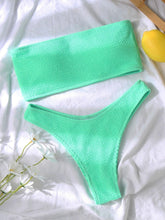 Load image into Gallery viewer, Bikinis Swimsuit Women Push Up Bikini Set Female Swimwear Women's Strapless Solid Color 2 Pieces Bathing Suit Swimsuit Swimsuits Off Shoulder High Waist Bathing Suit High Cut Swimwear For Summer