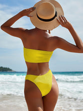 Load image into Gallery viewer, Bikinis Swimsuit Women Push Up Bikini Set Female Swimwear Women's Strapless Solid Color 2 Pieces Bathing Suit Swimsuit Swimsuits Off Shoulder High Waist Bathing Suit High Cut Swimwear For Summer