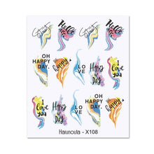 Load image into Gallery viewer, Cool Geometrics Pattern Water Decals Stickers Flower Leaves Slider For Nails Spring Summer Nail Art Decoration Tattoos Women Nail Art Stickers Water Transfer Decals Design Nail Art Supplies Manicure Acrylic Nail Foil Stencils Decorations