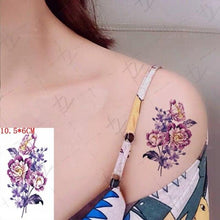 Load image into Gallery viewer, Waterproof Temporary Tattoo Lavender Stickers Butterfly Flower Luxury Small Tattoo For Body Arm