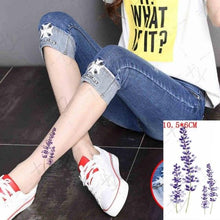 Load image into Gallery viewer, Waterproof Temporary Tattoo Lavender Stickers Butterfly Flower Luxury Small Tattoo For Body Arm