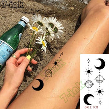 Load image into Gallery viewer, Modern Small Tattoo Sun Moon Heart Waterproof Temporary Tattoos High Quality Design For Womens