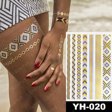 Load image into Gallery viewer, New Waterproof Temporary Tattoo Sticker Golden Silver Flower Jewelry Flash Fashion Different Design Tattoos For Womens