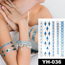 Load image into Gallery viewer, New Waterproof Temporary Tattoo Sticker Golden Silver Flower Jewelry Flash Fashion Different Design Tattoos For Womens