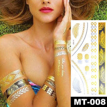 Load image into Gallery viewer, New Waterproof Temporary Tattoo Sticker Golden Silver Flower Jewelry Flash Fashion Different Design Tattoos For Womens