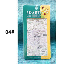 Load image into Gallery viewer, White Embossed Flower Lace 5D Sticker Decal Wedding Nail Art Designs Floral Flower Transfer Decal Geometry 3D Wave Design Decoration for Women Girls Tape Nail Art Stickers Decal Decoration Geometry Transfer Decals Nail Art Decorations Decoration Decal