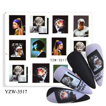 Load image into Gallery viewer, Water Decal Nail Art Decorations Nail Sticker Tattoo Full Cover Beauty Decals Manicure Supplies Accessories Women Kids Girls Manicure Decoration Nail Art Supplies 3D Self-Adhesive Nail Decals Designer Nail Stickers for Acrylic Nails