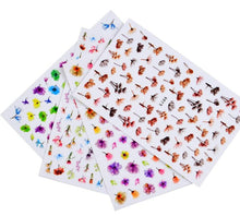 Load image into Gallery viewer, Water Decal Nail Art Decorations Nail Sticker Tattoo Full Cover Beauty Decals Manicure Supplies Accessories Women Kids Girls Manicure Decoration Nail Art Supplies 3D Self-Adhesive Nail Decals Designer Nail Stickers for Acrylic Nails