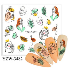Load image into Gallery viewer, Water Decal Nail Art Decorations Nail Sticker Tattoo Full Cover Beauty Decals Manicure Supplies Accessories Women Kids Girls Manicure Decoration Nail Art Supplies 3D Self-Adhesive Nail Decals Designer Nail Stickers for Acrylic Nails