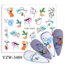 Load image into Gallery viewer, Water Decal Nail Art Decorations Nail Sticker Tattoo Full Cover Beauty Decals Manicure Supplies Accessories Women Kids Girls Manicure Decoration Nail Art Supplies 3D Self-Adhesive Nail Decals Designer Nail Stickers for Acrylic Nails