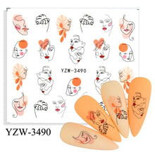 Load image into Gallery viewer, Water Decal Nail Art Decorations Nail Sticker Tattoo Full Cover Beauty Decals Manicure Supplies Accessories Women Kids Girls Manicure Decoration Nail Art Supplies 3D Self-Adhesive Nail Decals Designer Nail Stickers for Acrylic Nails