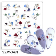 Load image into Gallery viewer, Water Decal Nail Art Decorations Nail Sticker Tattoo Full Cover Beauty Decals Manicure Supplies Accessories Women Kids Girls Manicure Decoration Nail Art Supplies 3D Self-Adhesive Nail Decals Designer Nail Stickers for Acrylic Nails