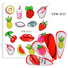 Load image into Gallery viewer, Water Decal Nail Art Decorations Nail Sticker Tattoo Full Cover Beauty Decals Manicure Supplies Accessories Women Kids Girls Manicure Decoration Nail Art Supplies 3D Self-Adhesive Nail Decals Designer Nail Stickers for Acrylic Nails