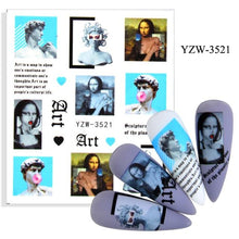 Load image into Gallery viewer, Water Decal Nail Art Decorations Nail Sticker Tattoo Full Cover Beauty Decals Manicure Supplies Accessories Women Kids Girls Manicure Decoration Nail Art Supplies 3D Self-Adhesive Nail Decals Designer Nail Stickers for Acrylic Nails