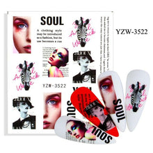 Load image into Gallery viewer, Water Decal Nail Art Decorations Nail Sticker Tattoo Full Cover Beauty Decals Manicure Supplies Accessories Women Kids Girls Manicure Decoration Nail Art Supplies 3D Self-Adhesive Nail Decals Designer Nail Stickers for Acrylic Nails