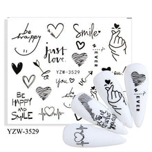 Load image into Gallery viewer, Water Decal Nail Art Decorations Nail Sticker Tattoo Full Cover Beauty Decals Manicure Supplies Accessories Women Kids Girls Manicure Decoration Nail Art Supplies 3D Self-Adhesive Nail Decals Designer Nail Stickers for Acrylic Nails
