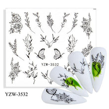 Load image into Gallery viewer, Water Decal Nail Art Decorations Nail Sticker Tattoo Full Cover Beauty Decals Manicure Supplies Accessories Women Kids Girls Manicure Decoration Nail Art Supplies 3D Self-Adhesive Nail Decals Designer Nail Stickers for Acrylic Nails