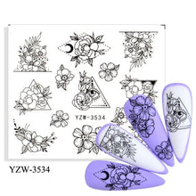 Load image into Gallery viewer, Water Decal Nail Art Decorations Nail Sticker Tattoo Full Cover Beauty Decals Manicure Supplies Accessories Women Kids Girls Manicure Decoration Nail Art Supplies 3D Self-Adhesive Nail Decals Designer Nail Stickers for Acrylic Nails