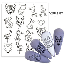 Load image into Gallery viewer, Water Decal Nail Art Decorations Nail Sticker Tattoo Full Cover Beauty Decals Manicure Supplies Accessories Women Kids Girls Manicure Decoration Nail Art Supplies 3D Self-Adhesive Nail Decals Designer Nail Stickers for Acrylic Nails