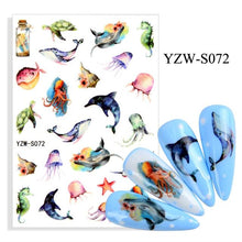 Load image into Gallery viewer, Water Decal Nail Art Decorations Nail Sticker Tattoo Full Cover Beauty Decals Manicure Supplies Accessories Women Kids Girls Manicure Decoration Nail Art Supplies 3D Self-Adhesive Nail Decals Designer Nail Stickers for Acrylic Nails