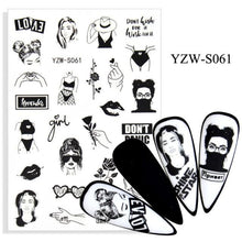 Load image into Gallery viewer, Water Decal Nail Art Decorations Nail Sticker Tattoo Full Cover Beauty Decals Manicure Supplies Accessories Women Kids Girls Manicure Decoration Nail Art Supplies 3D Self-Adhesive Nail Decals Designer Nail Stickers for Acrylic Nails
