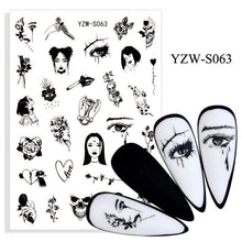 Load image into Gallery viewer, Water Decal Nail Art Decorations Nail Sticker Tattoo Full Cover Beauty Decals Manicure Supplies Accessories Women Kids Girls Manicure Decoration Nail Art Supplies 3D Self-Adhesive Nail Decals Designer Nail Stickers for Acrylic Nails