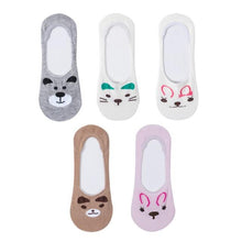 Load image into Gallery viewer, 5 Pairs 3D Cartoon Harajuku Cat Cute Heart Invisible Cotton Socks Casual Boat Socks Funny Girl Ankle Sock Set for Women