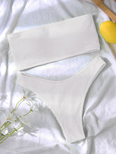Load image into Gallery viewer, Bikinis Swimsuit Women Push Up Bikini Set Female Swimwear Women's Strapless Solid Color 2 Pieces Bathing Suit Swimsuit Swimsuits Off Shoulder High Waist Bathing Suit High Cut Swimwear For Summer