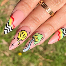 Load image into Gallery viewer, Yellow Smiles Sun Moon Clouds 3D Nail Stickers For Halloween Theme Slider Decals Nail Art Decorations Design 3D Self-Adhesive Nail Decorations Accessories Women Girls Manicure Decorations Nail Art Supplies Water Transfer Decals