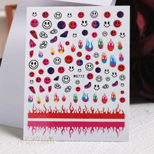 Load image into Gallery viewer, Yellow Smiles Sun Moon Clouds 3D Nail Stickers For Halloween Theme Slider Decals Nail Art Decorations Design 3D Self-Adhesive Nail Decorations Accessories Women Girls Manicure Decorations Nail Art Supplies Water Transfer Decals