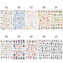 Load image into Gallery viewer, Flowers Leaves Line 3D Nail Stickers Autumn Winter Fall Leaf Design Transfer Sliders Abstract Waves Nail Art Decals Manicures Decal Self-Adhesive 3D Wave Design Decoration for Women Girls Tape Nail Art Stickers Decal Decoration