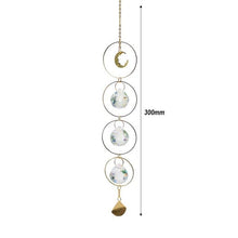 Load image into Gallery viewer, Metallic Hoop Moon Sun Catcher Hanging Crystal Pendant Chandelier Lamps Light Crystals Glass Pendants Light Rainbow Maker Wind Chime Hanging Drop Gift of Good Luck Garden Decor Hanging Ornament For Home Decoration